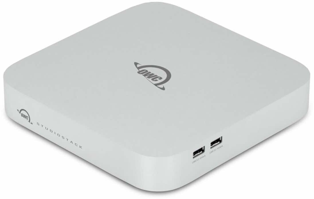 OWC StudioStack Thunderbolt 5 hub z zatokami na dyski SSD NVMe M.2 i HDD/SSD SATA 3,5