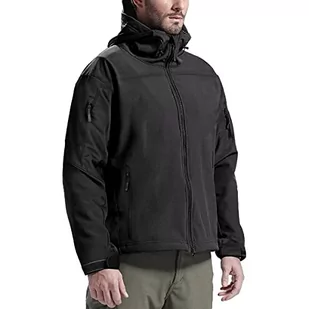 FREE SOLDIER Kurtka outdoorowa z wieloma kieszeniami, wiatroszczelna, taktyczna, nieprzepuszczalna, softshellowa, męska kurtka outdoorowa, czarny, 4XL - Kurtki męskie - miniaturka - grafika 1