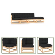 Meble ogrodowe - The Living Store 4-cz. zestaw mebli ogrodowych z poduszkami - lite drewno sosnowe - Zestaw Mebli Ogrodowych - miniaturka - grafika 1