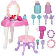 Toaletki - Toaletka dziecięca z lusterkiem i zestawem akcesoriów różowa - miniaturka - grafika 1