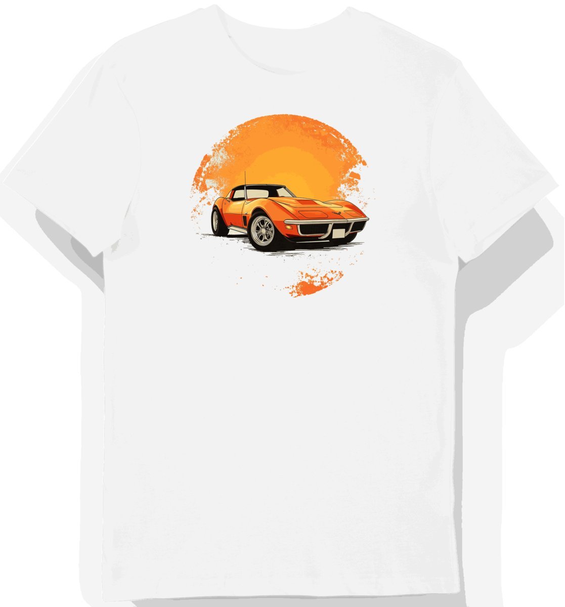 Koszulka męska biała z motywem klasycznego Corvette 3XL
