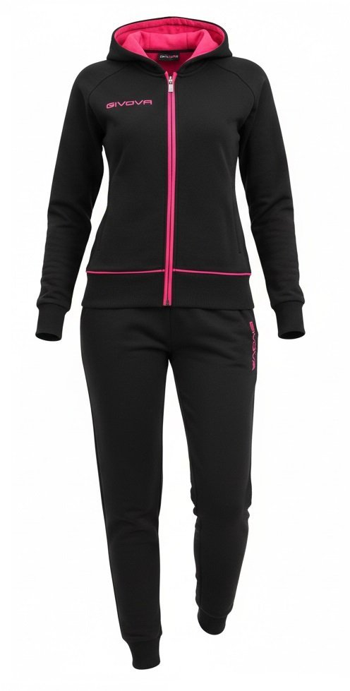 Komplet dresowy set zestaw bluza i spodnie Givova LFB26 czarny fuksja 38 M