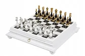 Gry planszowe - Italian Board Marble/Wood White 46+Chess Pieces Brass/Wood Gold/Silver - miniaturka - grafika 1