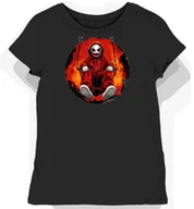 Koszulki i topy damskie - Koszulka damska czarna z nadrukiem czerwonego lalkarza XXL - miniaturka - grafika 1