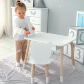 Stoliki dla dzieci - Krzesełko + stolik Teddy Bear z szufladą biały - miniaturka - grafika 1