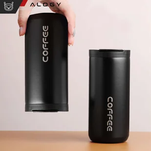 Termos kubek termiczny butelka bidon 400ml do kawy herbaty yerba mate Alogy Stalowy Czarny - Części i akcesoria do laptopów - miniaturka - grafika 9