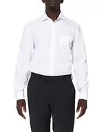 Koszule męskie - Seidensticker Męska koszula biznesowa - Regular Fit - nie wymaga prasowania - kołnierz Kent - długi rękaw - 100% bawełna, biały (01 biały), 41 - miniaturka - grafika 1