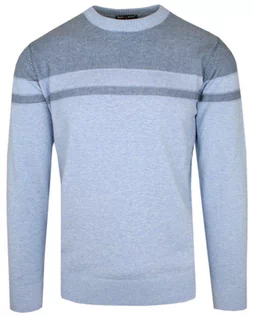 Swetry męskie - Klasyczny Sweter - Wełna z Akrylem - Pako Jeans - Niebieski - grafika 1