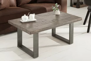 Invicta Interior Stolik kawowy iron craft 100cm szary mango 38661 - Ławy i stoliki kawowe - miniaturka - grafika 1