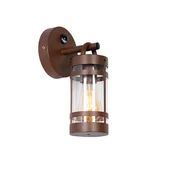 Lampy ogrodowe - QAZQA Kinkiet zewnętrzny rdzawy brąz IP44 z czujnikiem ruchu - Ruben - miniaturka - grafika 1