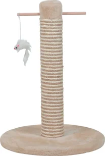 Zolux ZOLUX Drapak dla kota słupek z 2 zabawkami kol. beżowy BI-MATERIAL 48 cm - Drapaki dla kotów - miniaturka - grafika 1