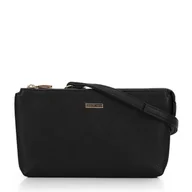 Torebki damskie - Crossbody z ekoskóry dwukomorowa czarno - złota - miniaturka - grafika 1