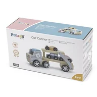 Samochody i pojazdy dla dzieci - VIGA TOYS Drewniana laweta z samochodzikami Toys PolarB 44014 - miniaturka - grafika 1