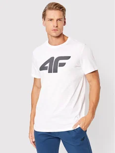 4F T-Shirt H4Z22-TSM353 Biały Regular Fit - Koszulki męskie - miniaturka - grafika 1
