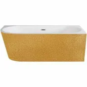 Wanny - Besco WA-170-ZPZL ZOYA GLAM ZŁOTA Wanna wolnostojąca przyścienna syfon z przelewem chrom 170x80 prawa - miniaturka - grafika 1