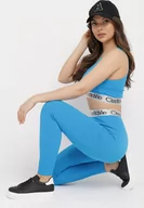 Legginsy - Granatowe Elastyczne Legginsy z Szeroką Gumą w Pasie Rindama - miniaturka - grafika 1