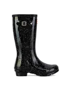 Buty dla dziewczynek - Hunter Kalosze JFT6075RGT Czarny - miniaturka - grafika 1