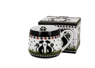 Kubki - Kubek do kawy i herbaty porcelanowy DUO baryłka INDIGO 1, 430 ml - miniaturka - grafika 1