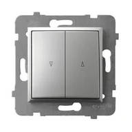 Wyłączniki światła i elektryczne - Ospel Łącznik żaluzjowy Srebrny Aria - ŁP-7U/m/18 - miniaturka - grafika 1