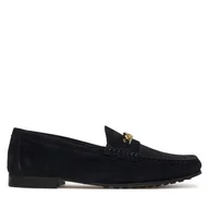 Mokasyny damskie - Mokasyny Tommy Hilfiger Th Chain Suede Loafer FW0FW09327 Granatowy - miniaturka - grafika 1