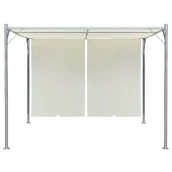 Kratki i pergole - vidaXL vidaXL Pergola z regulowanym dachem, stalowa, śmietankowa, 3x3 m - miniaturka - grafika 1