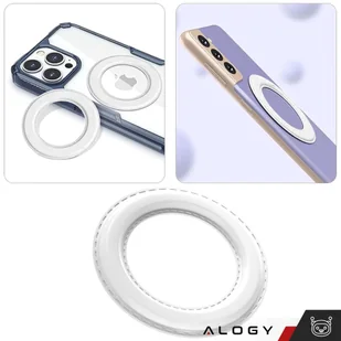 Blaszka magnetyczna Alogy Uniwersalna Nakładka Pierścień Uchwyt do MagSafe Magnetic Ring White - Pozostałe akcesoria do telefonów - miniaturka - grafika 5