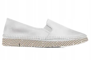 Espadryle Maciejka 03512-35 półbuty damskie srebrne skóra r.36 - Mokasyny damskie - miniaturka - grafika 1