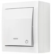 Wyłączniki światła i elektryczne - Simon Simon Aquaclick Przycisk światło z podświetleniem, 10 AX, 250 V biały ACS1L/11 ACS1L/11 - miniaturka - grafika 1