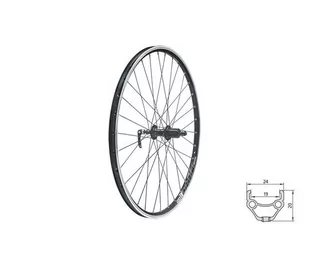 Obręcz Koło Rowerowe Kellys Draft V-Brake R 26" | Black - Części rowerowe - miniaturka - grafika 1