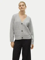 Swetry damskie - Vero Moda Kardigan Boom 10320457 Szary Loose Fit - miniaturka - grafika 1
