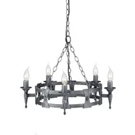 Lampy sufitowe - Elstead Lighting Saxon 5Lt Chandelier Black/Silver SAX5 BLK/SIL Elstead lampa wisząca świecznikowa stylowa SAX5 BLK/SIL) - miniaturka - grafika 1