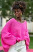 Swetry damskie - Sweter z wełną w kolorze różowym F1256, Kolor różowy, Rozmiar M/L, Fobya - Primodo.com - miniaturka - grafika 1
