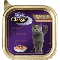 Butchers Classic Pro Series Delicious Dinner z łososiem i koperkiem tacka 100g - Mokra karma dla kotów - miniaturka - grafika 1