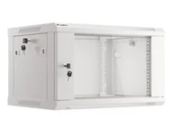 Pozostałe akcesoria sieciowe - Szafa instalacyjna RACK V2 wisząca 19'' 6U 600x450 drzwi szklane Lanberg  - szara - miniaturka - grafika 1