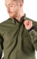 Koszule męskie - B Tagart Koszula męska Lenny lniana w kolor zielony L 41/42 długi rękaw - miniaturka - grafika 1