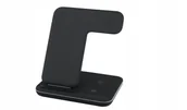 Ładowarki do telefonów - Bezprzewodowa ładowarka indukcyjna 3w1 czarna - miniaturka - grafika 1