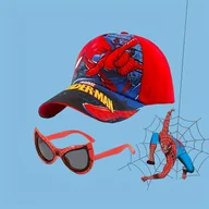 Czapki dla dzieci - TEMU 2 szt. Autentyczny zestaw Spider-Man: Czapka + Okulary 3753, Kreatywna Akcesorium Anime, Uniseks Regulowana Czapka, Idealna na Podróże i Sport w - miniaturka - grafika 1