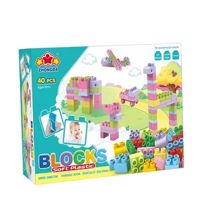 SOFT blocks - miękkie klocki konstrukcyjne 40 elementów - Klocki - miniaturka - grafika 1