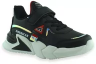 Buty dla chłopców - Buty sportowe dla chłopca z hologramem American Club AA20/22 Czarne - miniaturka - grafika 1