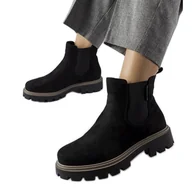 Botki damskie - Czarne botki ocieplane Big Star MM274372 - miniaturka - grafika 1