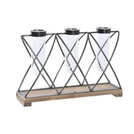 Wazony i flakony - Wazon DKD Home Decor Brązowy Czarny Przezroczysty Metal Szkło Drewno paulowni 36,5 x 11,5 x 23,5 cm - miniaturka - grafika 1