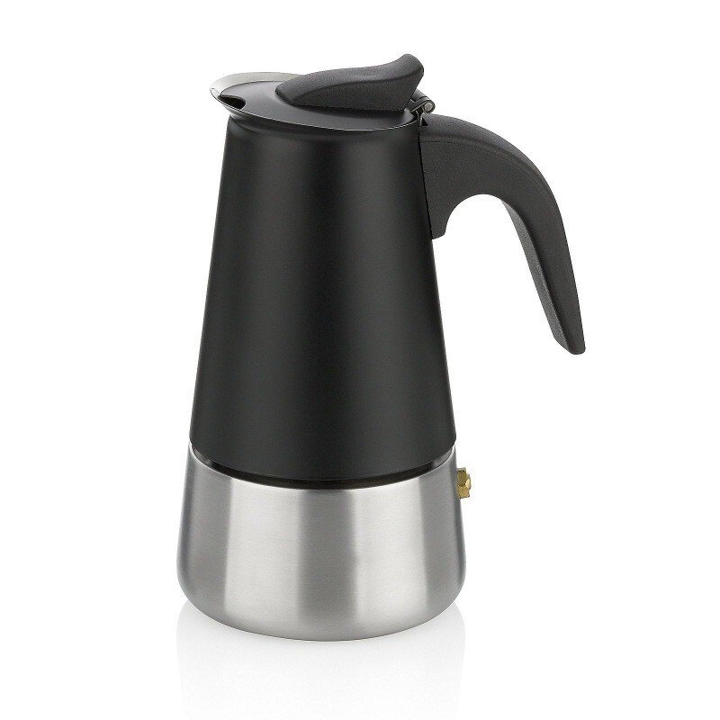 KELA Dzbanek do espresso ze stali nierdzewnej Ferrara czarny 17,0 cm 9,0 cm 200,0 ml