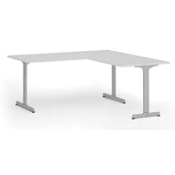 Biurka - Biurko PRIMO BETA L, 1800 x 1800 mm, podstawa szara, biały - miniaturka - grafika 1