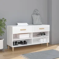 Szafki na buty - Szafka na buty, wysoki połysk, biała, 102x35x55 cm - miniaturka - grafika 1