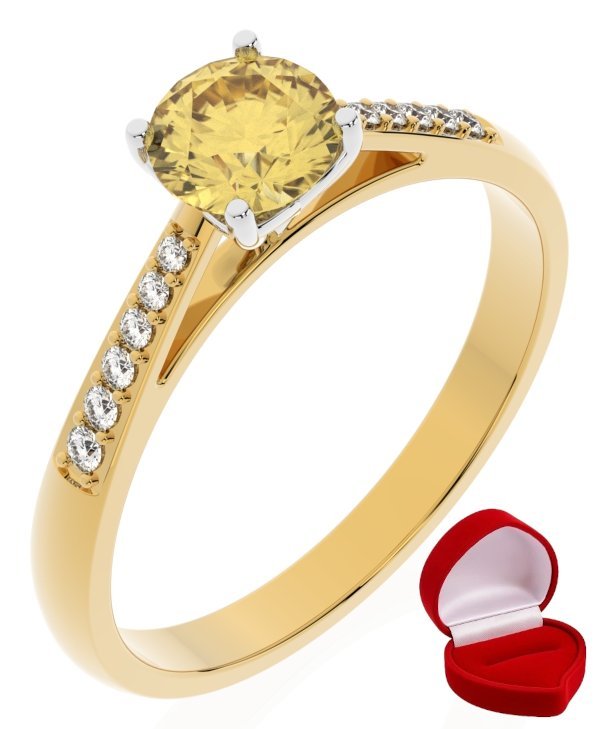 ZŁOTY PIERŚCIONEK ZARĘCZYNOWY 585 14k SZAFIR 0,50 ct + PUDEŁKO R24
