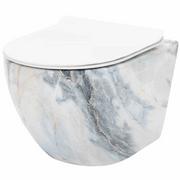 Miski WC - WC - CARLOS DUROPLAST SLIM ZM GRANIT SHINY D WHITE REA-C8012 - miniaturka - grafika 1