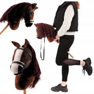 Maskotki i pluszaki - 2 x HOBBY HORSE DUŻY A3 KOŃ NA KIJU NA PATYKU KONIK PLUSZOWY + WODZE + OGŁO - miniaturka - grafika 1