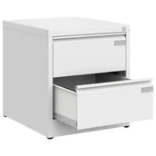 Meble i wyposażenie gabinetów medycznych - Biała szafa kartotekowa z szufladami na dokumenty SZK 304/2 RAL 9010 - miniaturka - grafika 1