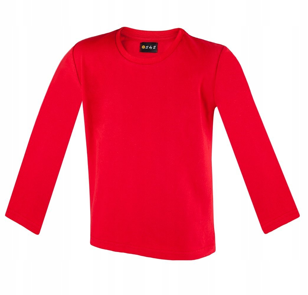 BAWEŁNA Bluzka długi rękaw 98, CZERWONY