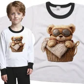 Piżamy dla dziewczynek - Piżama dziecięca Boho Miś Pluszowy W Pilotkach W Koszu Dzień Misia 110/116 - VoloDonum - miniaturka - grafika 1